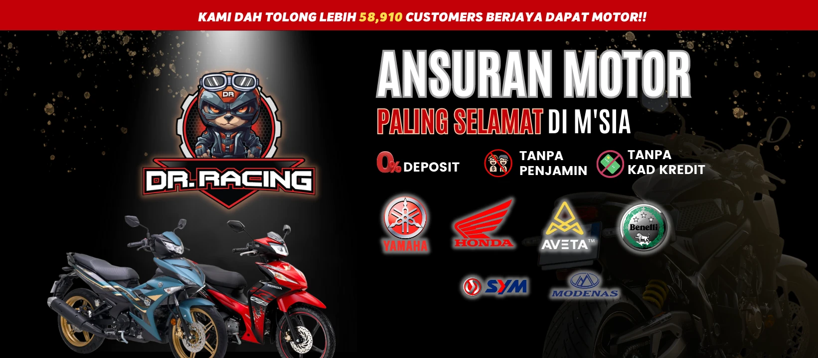DR Racing — loan motor dan kedai motor terpakai di Simpang Ampat, Pulau Pinang